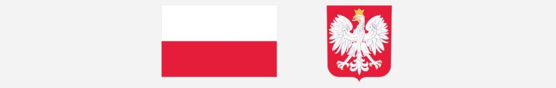 flaga polski, oraz godło Polski 